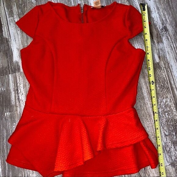 ARDEN B Orange Peplum Knit Top - Picture 6 of 6